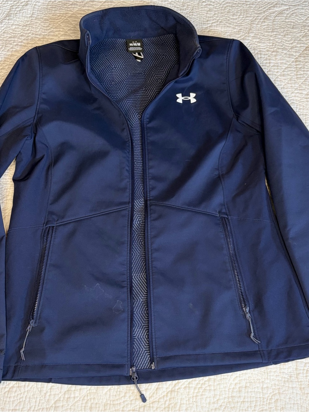 Under Armour Navy Blue Womens Jacket with White Logo